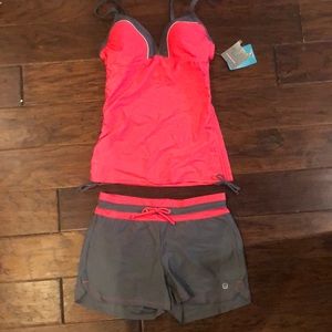 2 piece Tankini shirt set sz 8/10